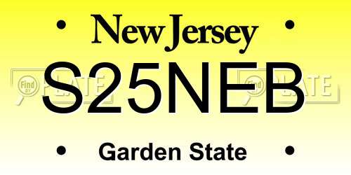 S25NEB New Jersey License Plate