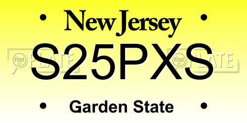 S25PXS New Jersey License Plate