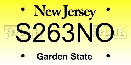 S263NO New Jersey License Plate