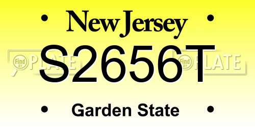 S2656T New Jersey License Plate