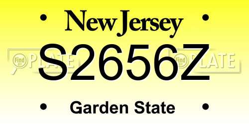 S2656Z New Jersey License Plate