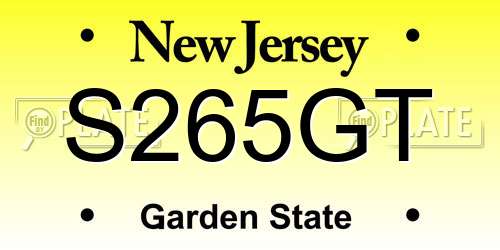 S265GT New Jersey License Plate