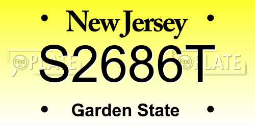 S2686T New Jersey License Plate