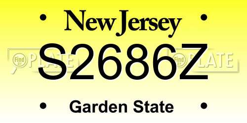 S2686Z New Jersey License Plate