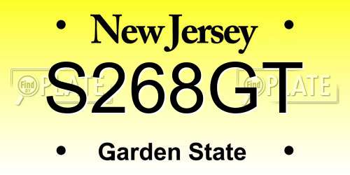 S268GT New Jersey License Plate