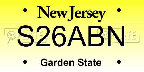 S26ABN New Jersey License Plate