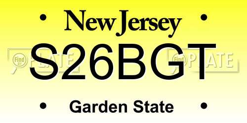 S26BGT New Jersey License Plate