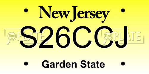 S26CCJ New Jersey License Plate