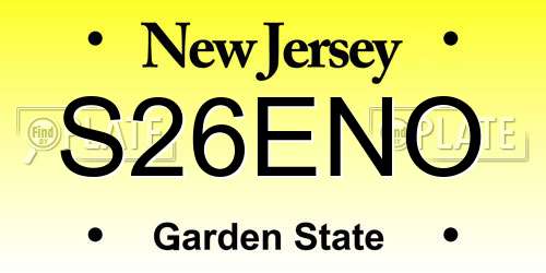S26ENO New Jersey License Plate