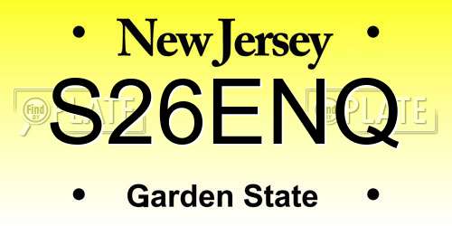 S26ENQ New Jersey License Plate