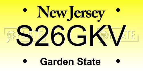 S26GKV New Jersey License Plate