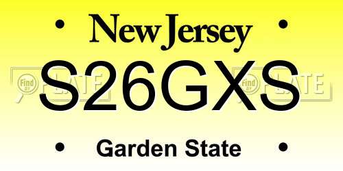 S26GXS New Jersey License Plate