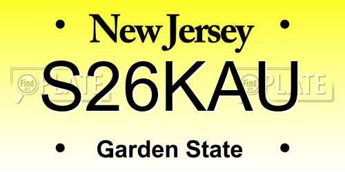 S26KAU New Jersey License Plate