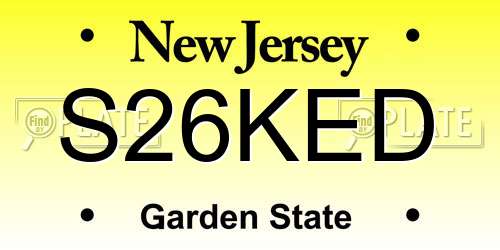 S26KED New Jersey License Plate