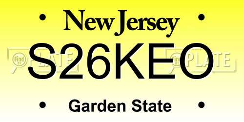 S26KEO New Jersey License Plate