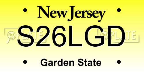 S26LGD New Jersey License Plate