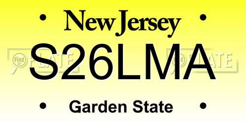 S26LMA New Jersey License Plate