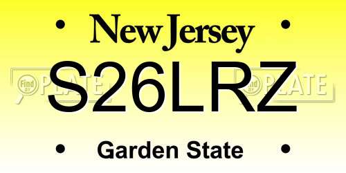 S26LRZ New Jersey License Plate