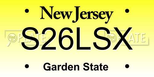 S26LSX New Jersey License Plate