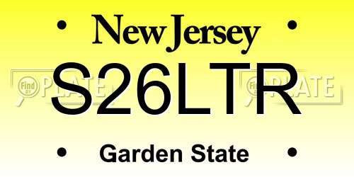 S26LTR New Jersey License Plate