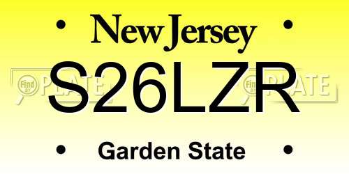 S26LZR New Jersey License Plate