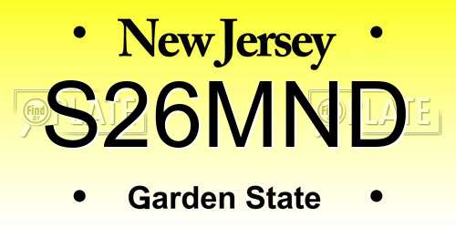 S26MND New Jersey License Plate