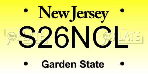 S26NCL New Jersey License Plate