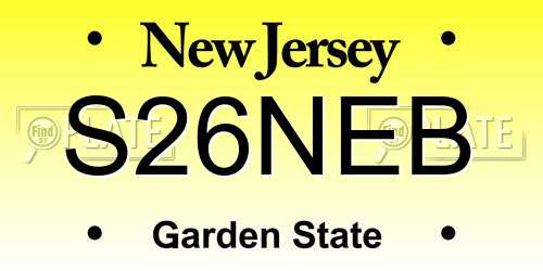 S26NEB New Jersey License Plate