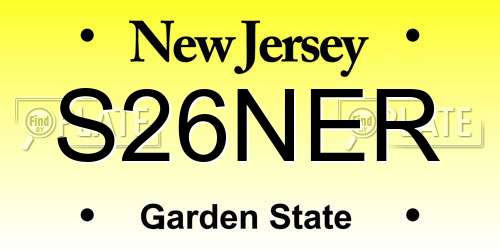 S26NER New Jersey License Plate