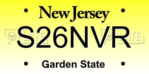 S26NVR New Jersey License Plate