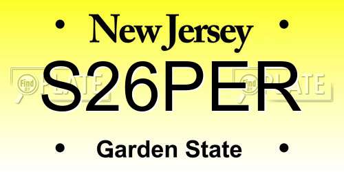 S26PER New Jersey License Plate