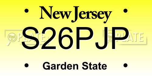 S26PJP New Jersey License Plate
