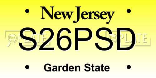 S26PSD New Jersey License Plate
