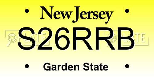 S26RRB New Jersey License Plate