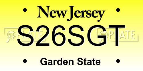 S26SGT New Jersey License Plate