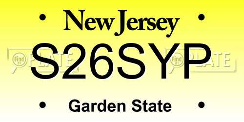 S26SYP New Jersey License Plate