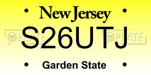 S26UTJ New Jersey License Plate