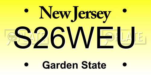 S26WEU New Jersey License Plate