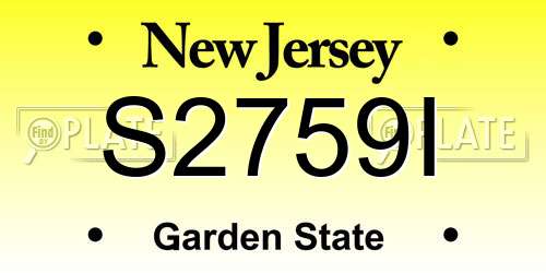 S2759I New Jersey License Plate