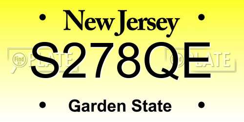 S278QE New Jersey License Plate