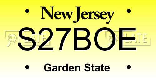 S27BOE New Jersey License Plate