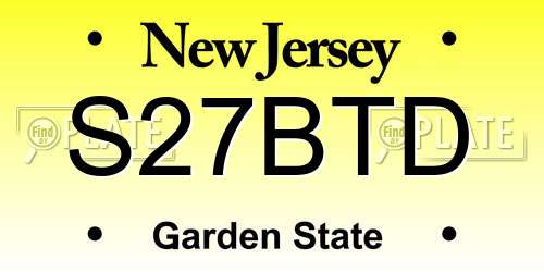 S27BTD New Jersey License Plate