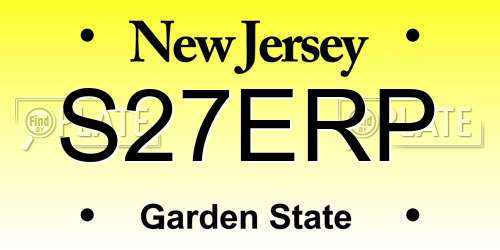 S27ERP New Jersey License Plate