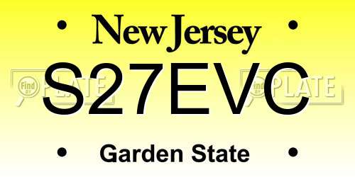 S27EVC New Jersey License Plate