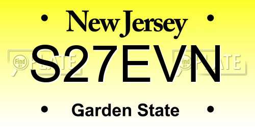S27EVN New Jersey License Plate