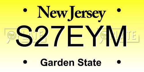 S27EYM New Jersey License Plate