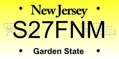 S27FNM New Jersey License Plate