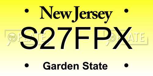 S27FPX New Jersey License Plate