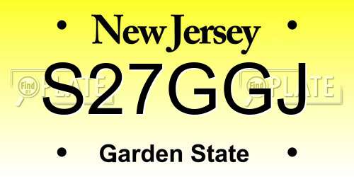 S27GGJ New Jersey License Plate
