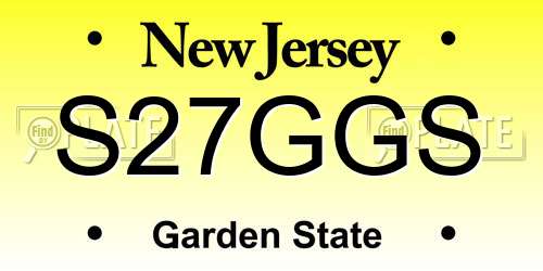 S27GGS New Jersey License Plate